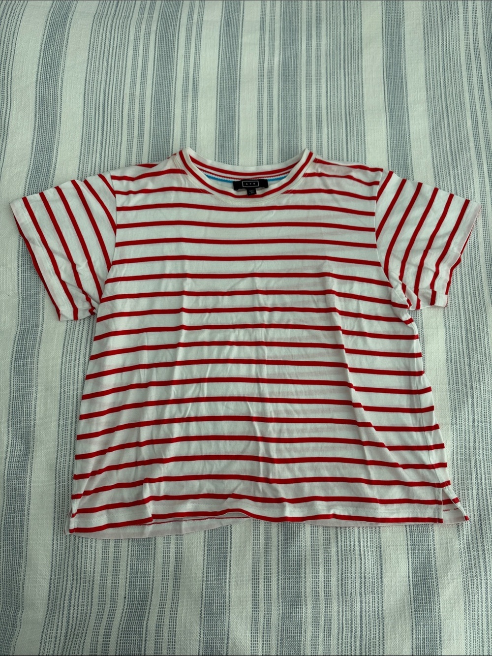 AYR Red & White Striped Short Sleeve Tee Med